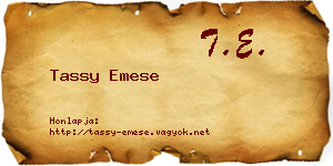 Tassy Emese névjegykártya