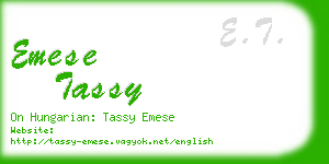 emese tassy business card